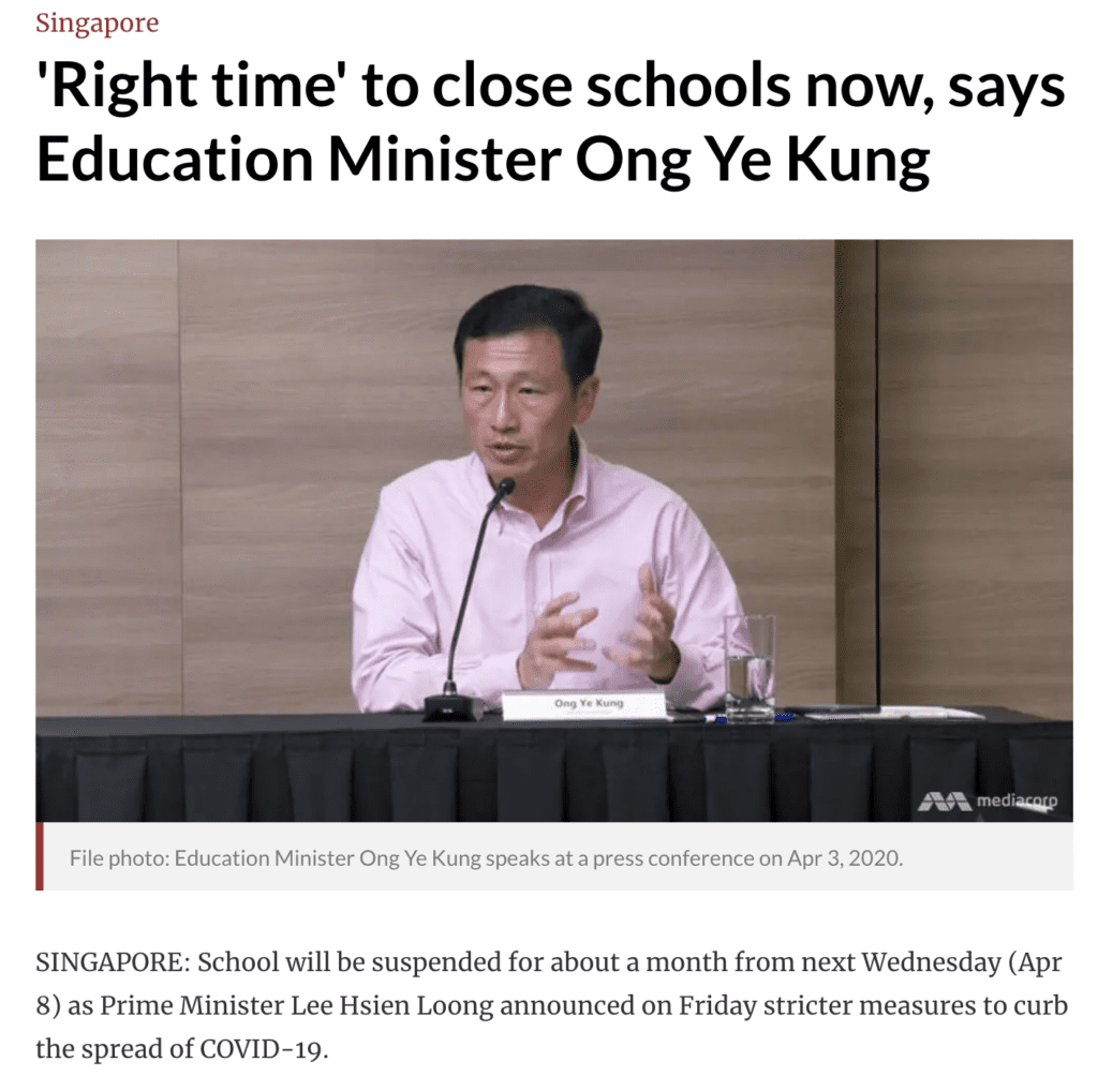 School Closure Singapore